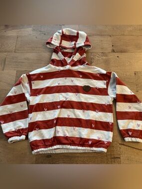 Souris Mini Hooded Stripe Sweatshirt in Heart Accents sz 6 years